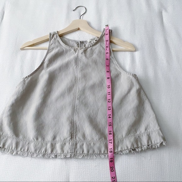 Aritzia Grey Lavender Linen Cropped Tank Top - Picture 6 of 8